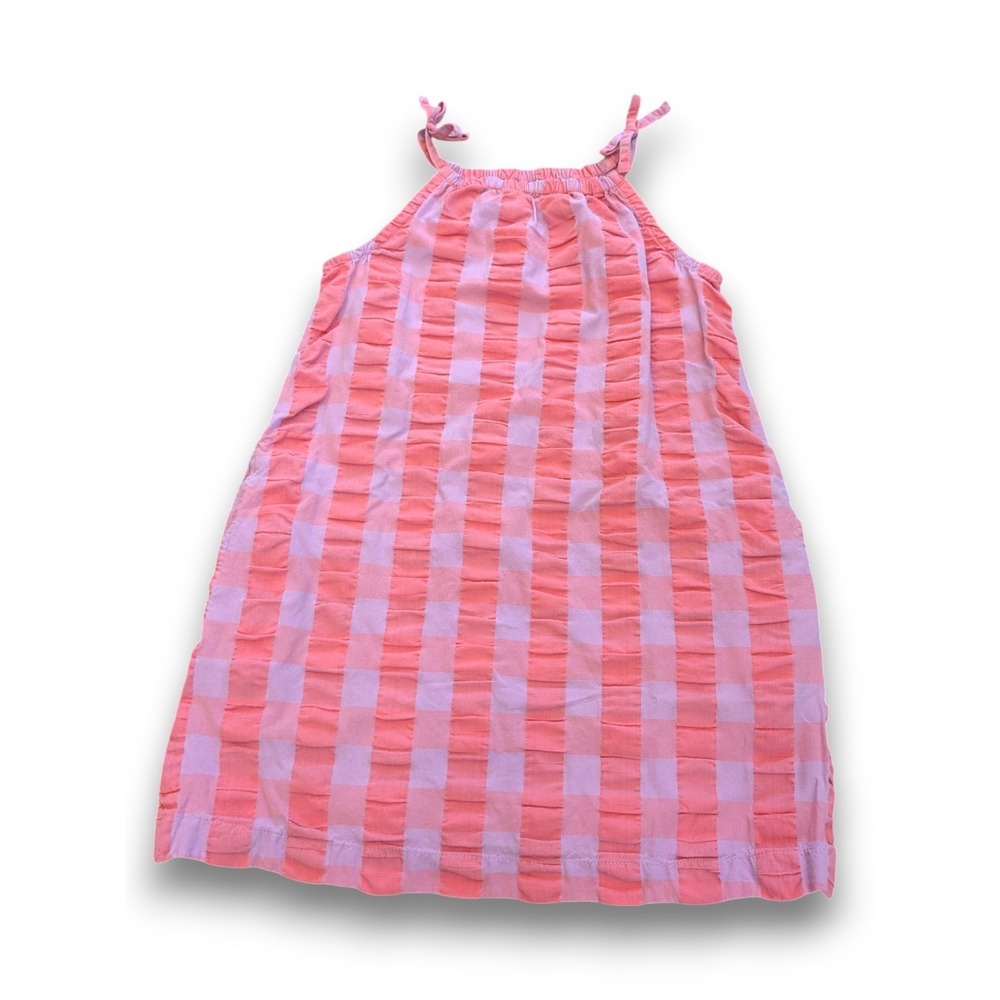 Hanna Andersson Sleeveless Seersucker Pillowcase Dress Pockets Girls 120 US 6-7